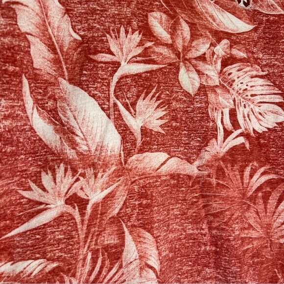Tommy Bahama Tropical Print Red Trim Fit Polo Shirt Men’s Large - Picture 4 of 9